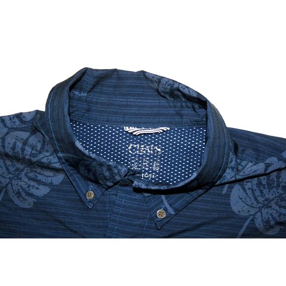 Chaps Short Sleeve Shirt Mens XL Blue UV Protective - Picture 6 of 7